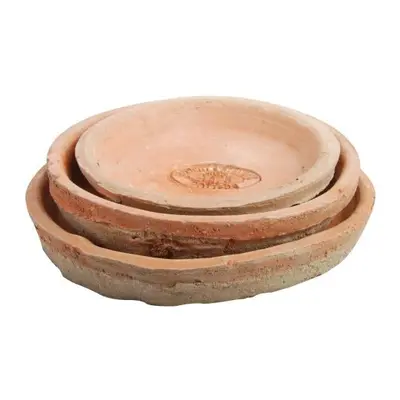 AT02 x x 2cm Aged Terracotta Round Saucers Set of