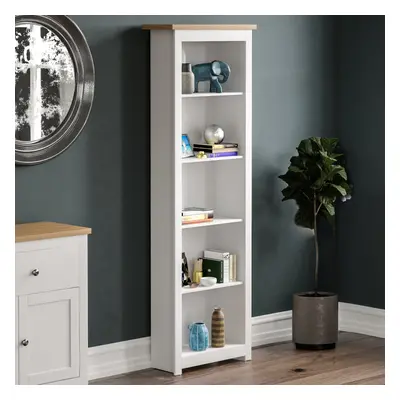 (White & Oak) Arlington Tier Bookcase Shelf Library Storage