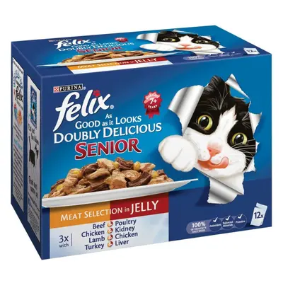 Felix Pouch Agail Senior Doubly Delicious Cij Multipack 12x100g (Pack of 4)