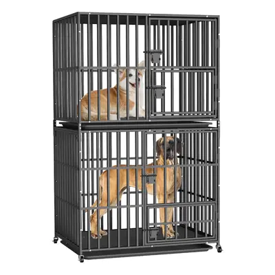 (XL(42inch)) Layers Heavy Duty Dog Cage Strong Metal Crate