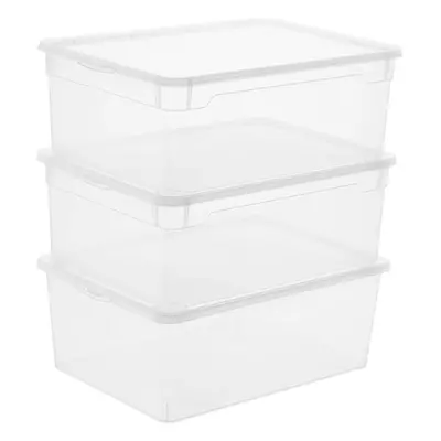 Sundis Rotho - Storage Box with lid, Transparent Color, Pack of