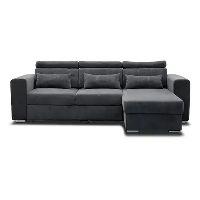 (Grey) Luca Corner Sofa Bed With Storage