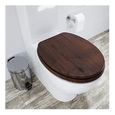 WL610477H Molvena Toilet Seat, Walnut Effect