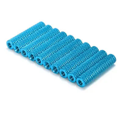 (Light Blue) M3AS17 50Pcs M3 25mm Knurled Standoff Aluminum Alloy Anodized Spacer