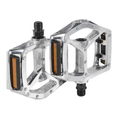 (Silver) Aluminum Alloy Ultralight Bicycle Pedals Cr-Mo Steel Mandrel Double DU Bearing Pedals