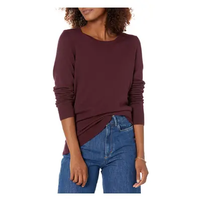 Amazon Essentials Women's Long-Sleeve Lightweight Crewneck Sweater Available in Plus Size Burgun