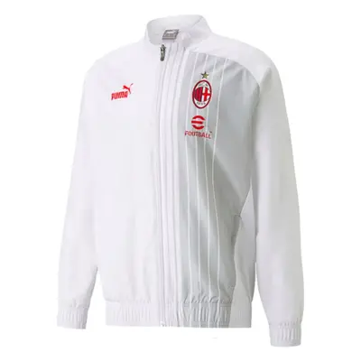 (XL) AC Milan Pre-Match Jacket (White-Red)