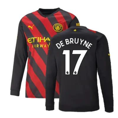 (XL) Man City Long Sleeve Away Shirt (DE BRUYNE 17)