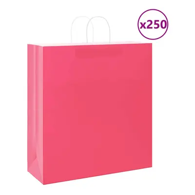 (pink, x x cm) vidaXL Paper Bags pcs with Handles Brown 21x11x36 cm Paper Grocery Bag