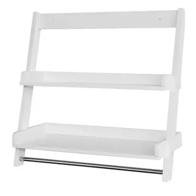 SoBuy White Bathroom Shelves & Hanging Rail | Wall Mounted Shelves