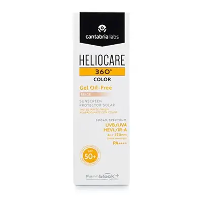 Heliocare Color Gel Oil-Free Beige SPF 50ml / Gel Sunscreen For Face/Daily UVA UVB Visible Light