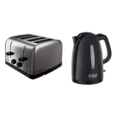 Russell Hobbs Futura 4-Slice Toaster, W, Stainless Steel Silver, Four Slice & Textures Plastic K