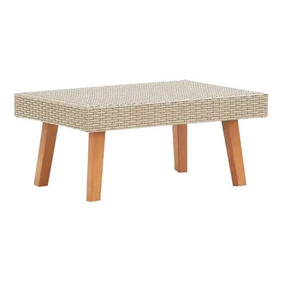 vidaXL Patio Coffee Table Poly Rattan Beige