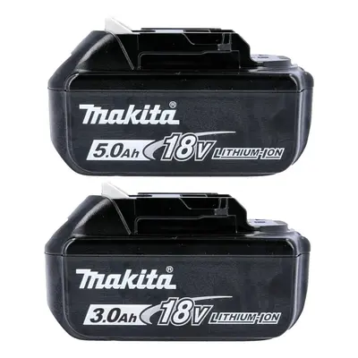 Genuine Makita 18V Batteries - 1x 5.0Ah BL1850 1x 3.0Ah BL1830 LXT Star Battery