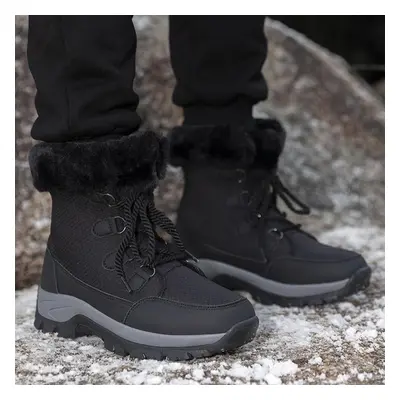 (black, 40) Tuinanle Women Winter Boots Waterproof Warm Snow Ankle Boots Plus Men Warm Shoes Thi