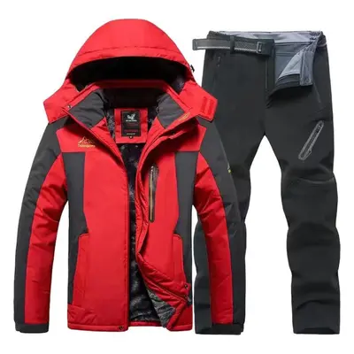 (red, 7XL) Men&apos;s Autumn And Winter Outdoor Mountaineering Suits Work Clothes Suits Oversize