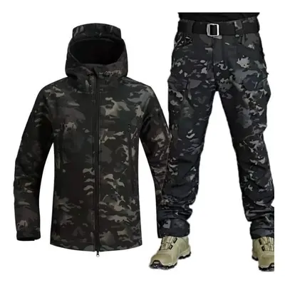 (cool black, S) Military Combat Uniform Outdoor Mountaineering Military Long Sleeve Tactical Tra