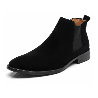 (black, 40) Suede Leather Luxury Men Ankle Boots Original Short Casual Shoes British Style Autum