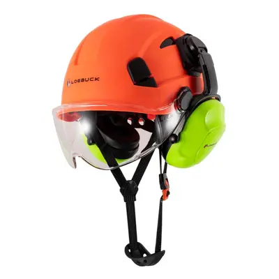 (Orange +T Suit) Loebuck American Style Construction Work Safety Helmet With Goggles And Noise-r