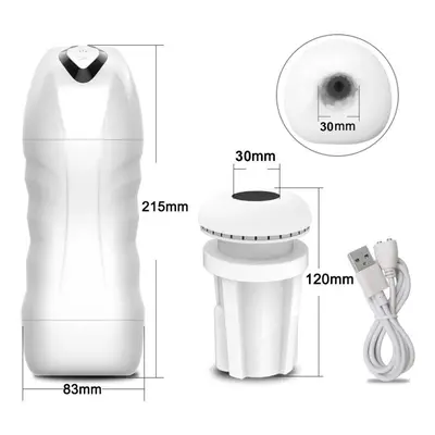 (white) Air Pump Male Masturbator Cup Auto Suck Smart Heating Masturbating Cup Real Pussy Suckin