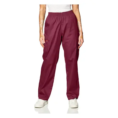 Dickies Women's Signature Elastic Waist Scrubs Pant Wine XX-Small Petite