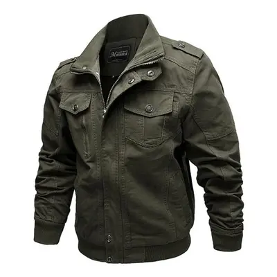 (army green, XXL) Spring Air Force Pilot Military Jacket Men Cargo Tactical Bomber Jacket Male C