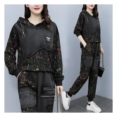 (multicolor, M) Loose Denim Suit Korean Version Of Women&apos;s Spring And Autumn Casual Sports 