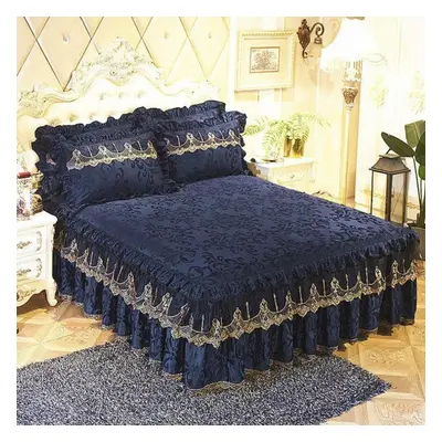 (royal blue, 3pcs 180x220cm) Pcs Bedding Set Luxurious Bedding Cover Set Warm Bedspread On The B