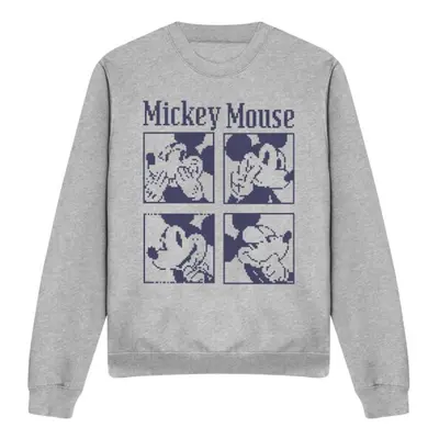 (XL, Sport Heather) Disney Unisex Adult Mickey Mouse Pixelated Sweatshirt