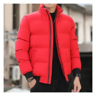 (red, XXXXXL) Men Cotton-padded Jacket Winter Trend Tiger Head Logo Short Padded Men Jacket Thic