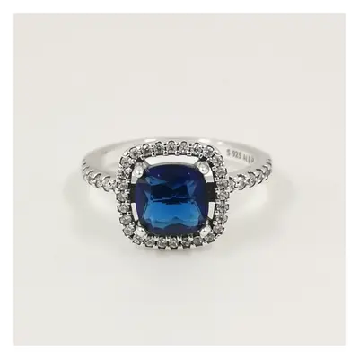 (54) pandora sparkling square blue halo statement ring