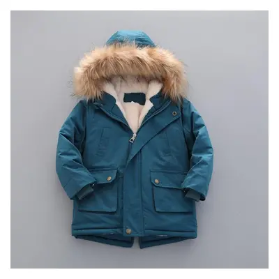 (blue, 110cm) Kids Coat Boys Thick Padded Winter Jacket Padded Winter Coat Thick Cotton Clothes