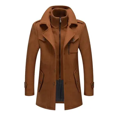 (brown, XXXL) Men&apos;s Fashion Warm Autumn&winter Jackets Trench Herrenmantel Coat For Men Dou