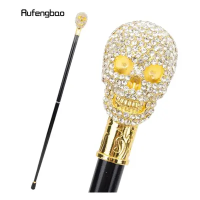 (as the picture) Artificial White Diamond Skull Walking Cane Fashion Decorative Walking Stick Ge