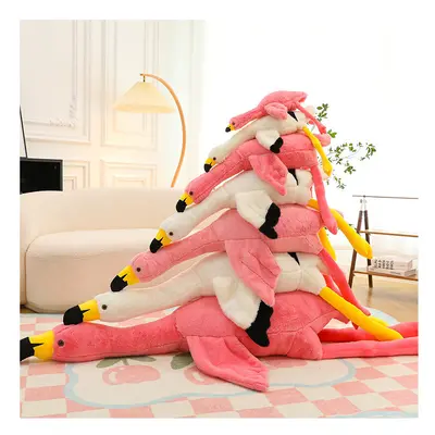 (pink, 110cm) 190cm Super Soft Flamingo Doll Rag Doll Plush Toy Big Goose Bed To Accompany You T