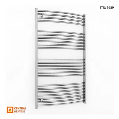 (700 x 1200mm (BTU: 1689)) Curved Chrome Bathroom Designer Towel Radiator