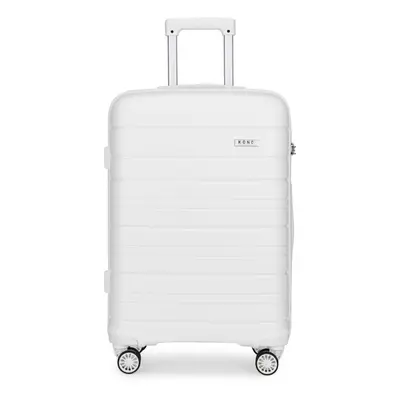 (white, 28-inch) 20/24/28 inch Multi Texture Hard Shell PP Suitcase Classic Collection With TSA 