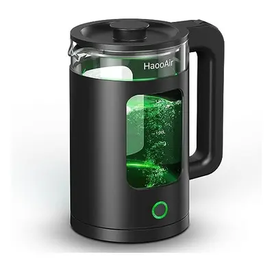 Haooair Electric Kettle, 1.5 Liter Fast Boil Quiet Glass Kettle with Green LED, Easy to Clean, B