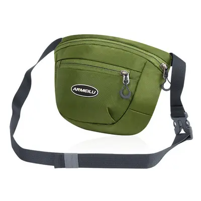 (Army Green) 2.5L Waterproof Nylon Waist Bag Shoulder Bag Outdoor Sport 6inch Phone Pouch Campin