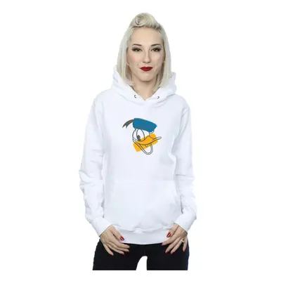 (S, White) Disney Womens/Ladies Donald Duck Head Hoodie