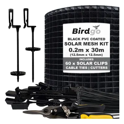 Birdgo Black PVC Coated Mesh & Clip Kit Solar Panel Pigeon Bird Control