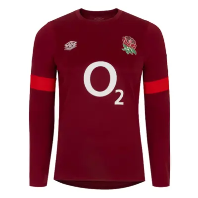 (M) England Rugby Relaxed LS Training Jersey (Tibetan Red)