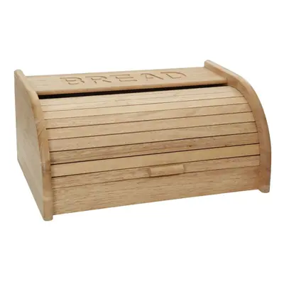 Rubberwood Bread Bin Natural Engraved "Bread" Wording Detail