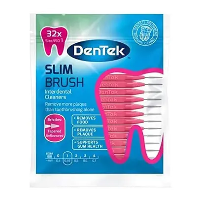 DenTek - Slim Brush Interdental Cleaners - Tapered Bristles - Unflavoured - Per Pack - Iso (0.45