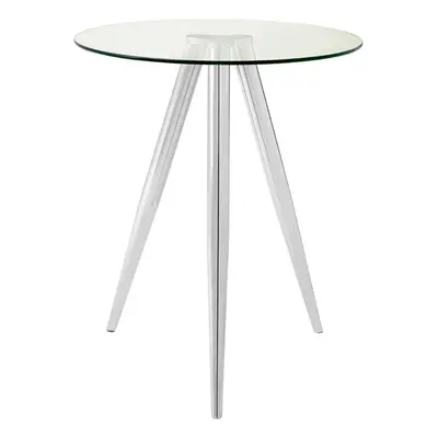 Elegant Round Bar Table, Tripod Base Circular Bar Table, Transparent Top Round High Table For Li