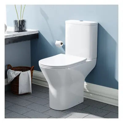 Nes Home Rimless Close Coupled Toilet Pan, Cistern & Toilet Seat