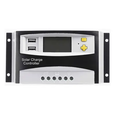 (White) 30A 12V/24V PWM Solar Panel Battery Regulator Charge Controller LCD Dual USB