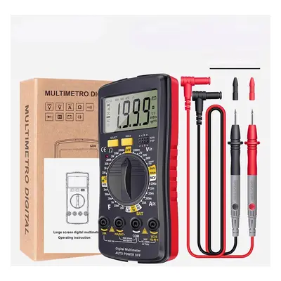 (Red) Digital Multimeter Ultra-thin Storage Meter Auto Voltmeter AC DC 220V