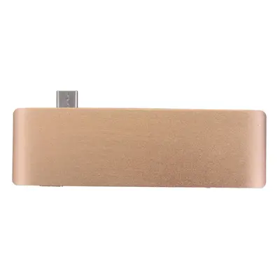 (Gold) Multifunction USB Hub Type-C to Type-C USB 3.0 2Ports TF SD Card Reader for Laptop PC