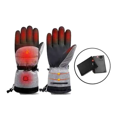 Heated Gloves For Men Women, Electric Heated Ski Gloves Best Gift, Black